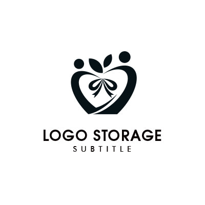 ハートと人、リボンをモチーフにした優しさあふれるロゴデザイン|ロゴ販売はロゴストレージ
