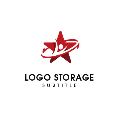 星と人をモチーフにした挑戦と輝きのロゴデザイン|ロゴ販売はロゴストレージ