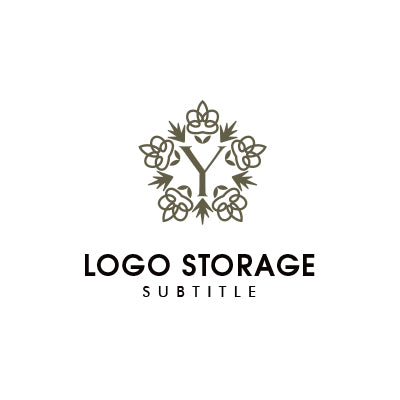 「Y」と花をモチーフにした華やかなロゴ|ロゴ販売はロゴストレージ