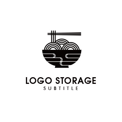 ラーメンモチーフのシンプルロゴデザイン|ロゴ販売ならロゴストレージ