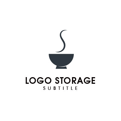 湯気が立ち上る丼モチーフロゴデザイン|ロゴ販売ならロゴストレージ