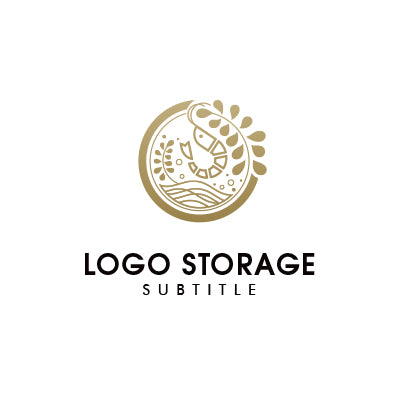 縁起の良いエビと波模様の高級感あるロゴデザイン|ロゴ販売ならロゴストレージ