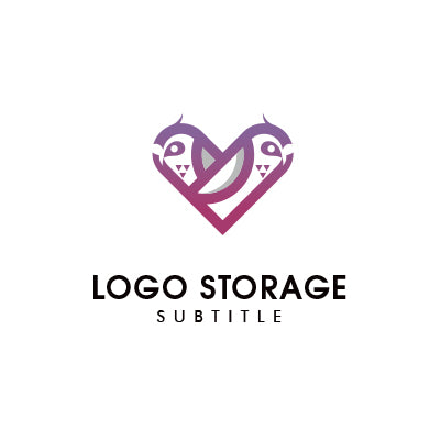 2羽の鳥が織りなすハートロゴ|やさしさと調和を表現|ロゴ販売ならロゴストレージ