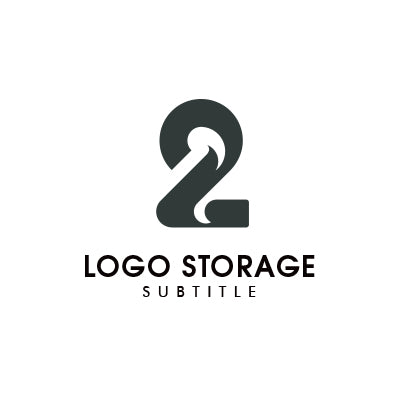 「2」と釣り針を融合したミニマルロゴ|直感的な印象と遊び心を表現|ロゴ販売ならロゴストレージ