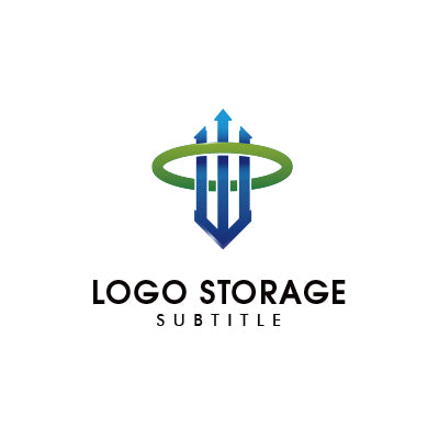 上昇する矢印とリングが融合したロゴデザイン|ロゴ販売ならロゴストレージ