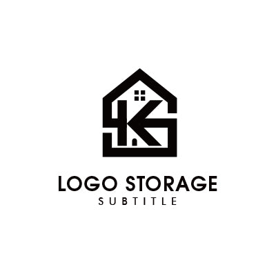 家のシルエットにKとGを融合したロゴデザイン|ロゴ販売ならロゴストレージ
