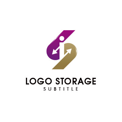 Sの文字に人と矢印を融合させたロゴデザイン|ロゴ販売ならロゴストレージ