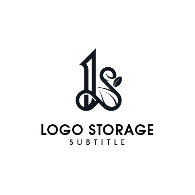 エレガントなLSと葉を組み合わせたロゴデザイン|ロゴ販売ならロゴストレージ