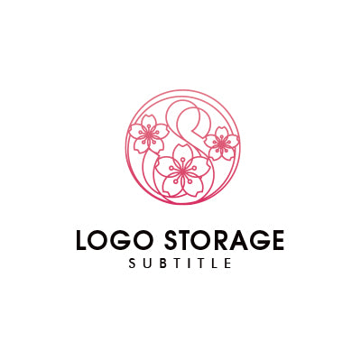 Sと桜の花を繊細に組み合わせたロゴデザイン|ロゴ販売ならロゴストレージ