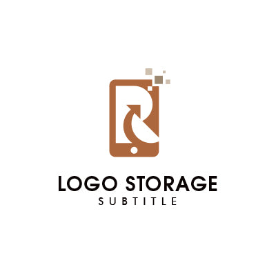 Rとスマートフォンを融合したデジタルロゴデザイン|ロゴ販売ならロゴストレージ