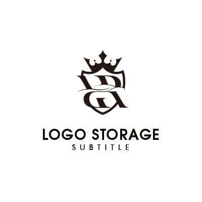 BとAを王冠で飾ったエレガントなエンブレムロゴ|ロゴ販売ならロゴストレージ