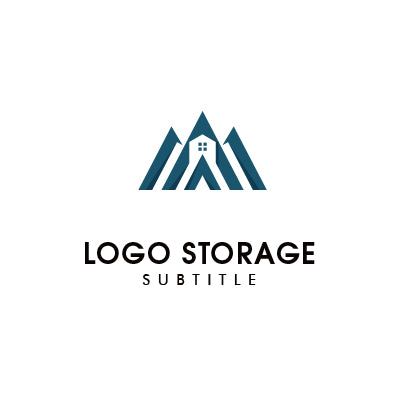 Mと山と家をモチーフにした信頼感あふれるロゴデザイン|ロゴ販売ならロゴストレージ