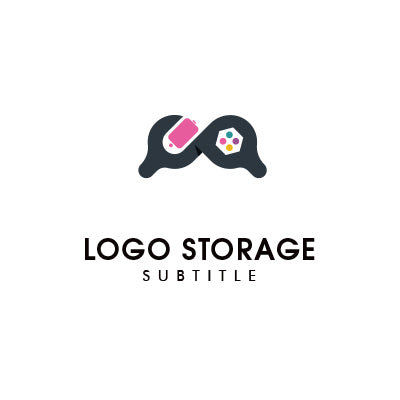コントローラーをモチーフにした遊び心あるデジタルロゴ|ロゴ販売ならロゴストレージ