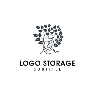 母と子と樹を融合した生命とやさしさのロゴデザイン|ロゴ販売ならロゴストレージ