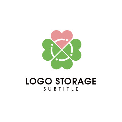 四つ葉とハートで“しあわせ”を形にしたロゴデザイン|ロゴ販売ならロゴストレージ