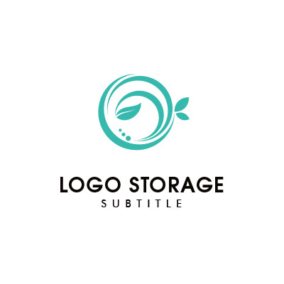 葉と水流をモチーフにしたナチュラルロゴデザイン|ロゴ販売ならロゴストレージ