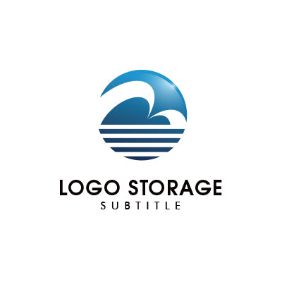 波の力強さと水平線の広がりを表現したロゴ|ロゴ販売ならロゴストレージ