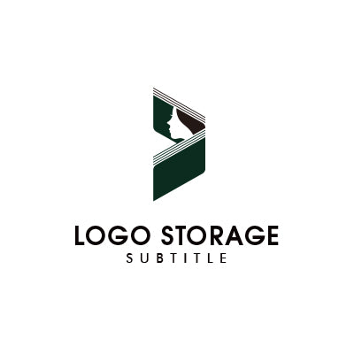 横顔を描く洗練されたPロゴ|ロゴ販売ならロゴストレージ