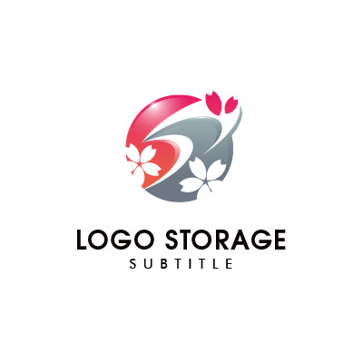 桜×Sロゴ|和の優美さと動きを兼ね備えたシンボル|ロゴ販売ならロゴストレージ