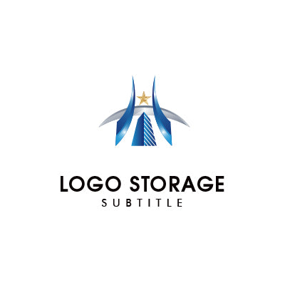 スター&ビルドロゴ|未来志向と成長を象徴するロゴデザイン|ロゴ販売ならロゴストレージ