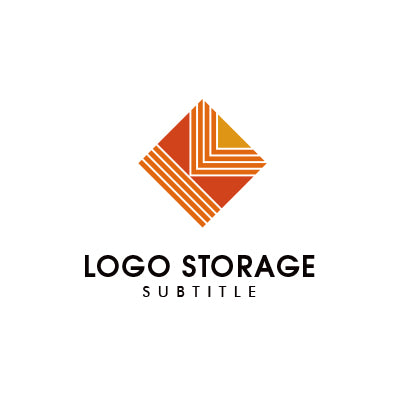 幾何学ライン×オレンジグラデ|洗練と安定感を兼ね備えた抽象ロゴ|ロゴ販売ならロゴストレージ