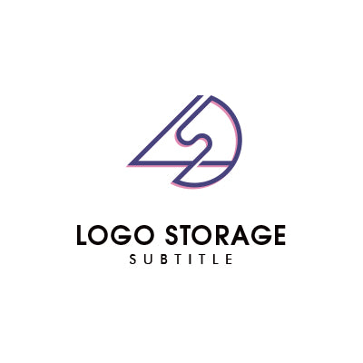 幾何学が魅せる「4」と「2」の融合ロゴ|ロゴ販売ならロゴストレージ
