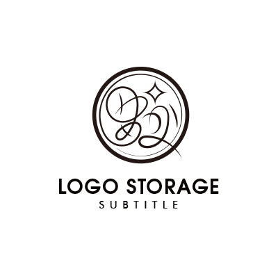 洗練されたカリグラフィーデザインのロゴ|ロゴ販売 ロゴストレージ