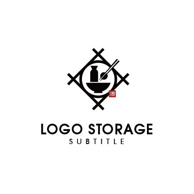 和の心と美意識を表現する、食のシンボルロゴ|ロゴ販売 ロゴストレージ