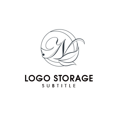 自然美と調和を描いた、オーガニックNロゴ|ロゴ販売 ロゴストレージ