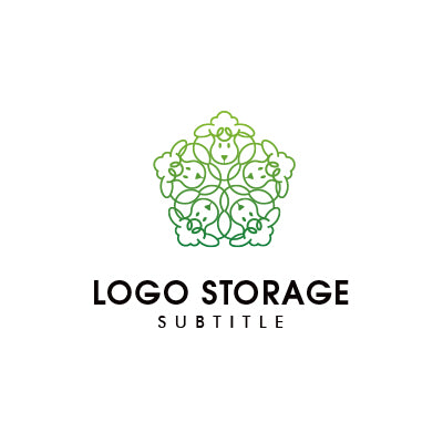 つながりと共生を描く、アニマルフローラルロゴ|ロゴ販売 ロゴストレージ