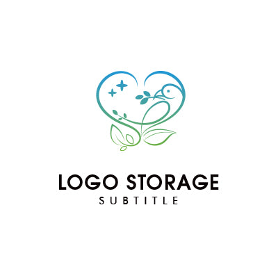 思いやりと自然をつなぐ、ハートフルバードロゴ|ロゴ販売 ロゴストレージ