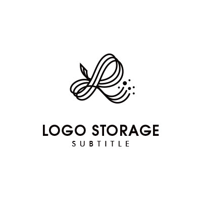 しなやかに生きる美しさを描く、リーフリボンロゴ|ロゴ販売 ロゴストレージ