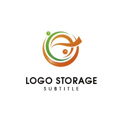 e×人ロゴ(グリーンオレンジ) 人と地球の調和を描くロゴ|ロゴ販売 ロゴストレージ