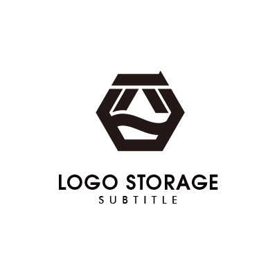 流れと伝統を重ねたモノトーンロゴ|ロゴ販売 ロゴストレージ