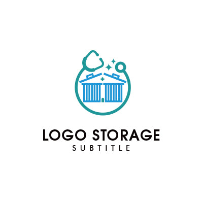 清潔と信頼を描く、建物×サークルモチーフロゴ|ロゴ販売 ロゴストレージ