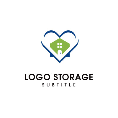 安心と温もりを描く、ハート×ハウスモチーフロゴ|ロゴ販売 ロゴストレージ