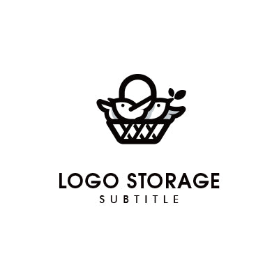 小鳥モチーフでやさしさを包む、カフェ・雑貨ロゴ|ロゴ販売 ロゴストレージ