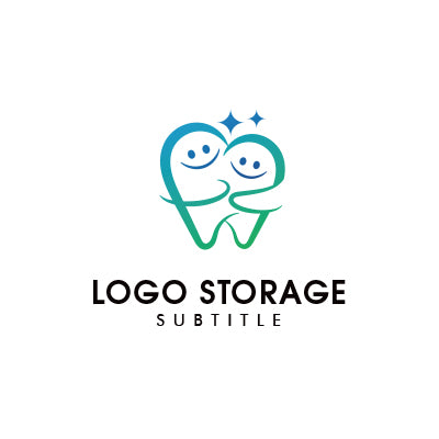 寄り添いと信頼を描く、歯モチーフロゴ|ロゴ販売 ロゴストレージ