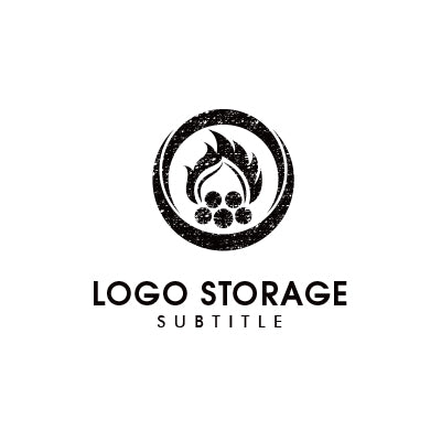 炎モチーフのエンブレムロゴ|ロゴ販売 ロゴストレージ