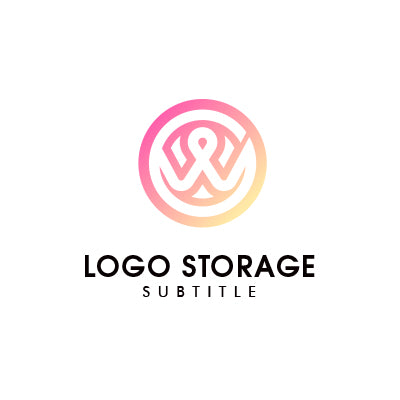 W 円形 グラデーション ロゴデザイン ロゴ販売 ロゴストレージ