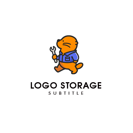 カワウソ 整備士 工具 修理 キャラクター 動物 ロゴデザイン ロゴ販売 ロゴストレージ