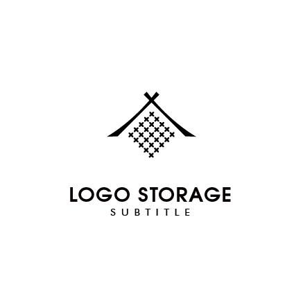 家 屋根 網代 和柄 伝統 建築 ロゴデザイン ロゴ販売 ロゴストレージ