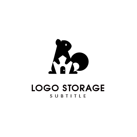 リス R 木の実 ペット 自然 かわいい ロゴデザイン ロゴ販売 ロゴストレージ