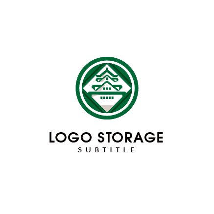 建物 城 家紋 和風 伝統 住宅 ロゴデザイン ロゴ販売 ロゴストレージ