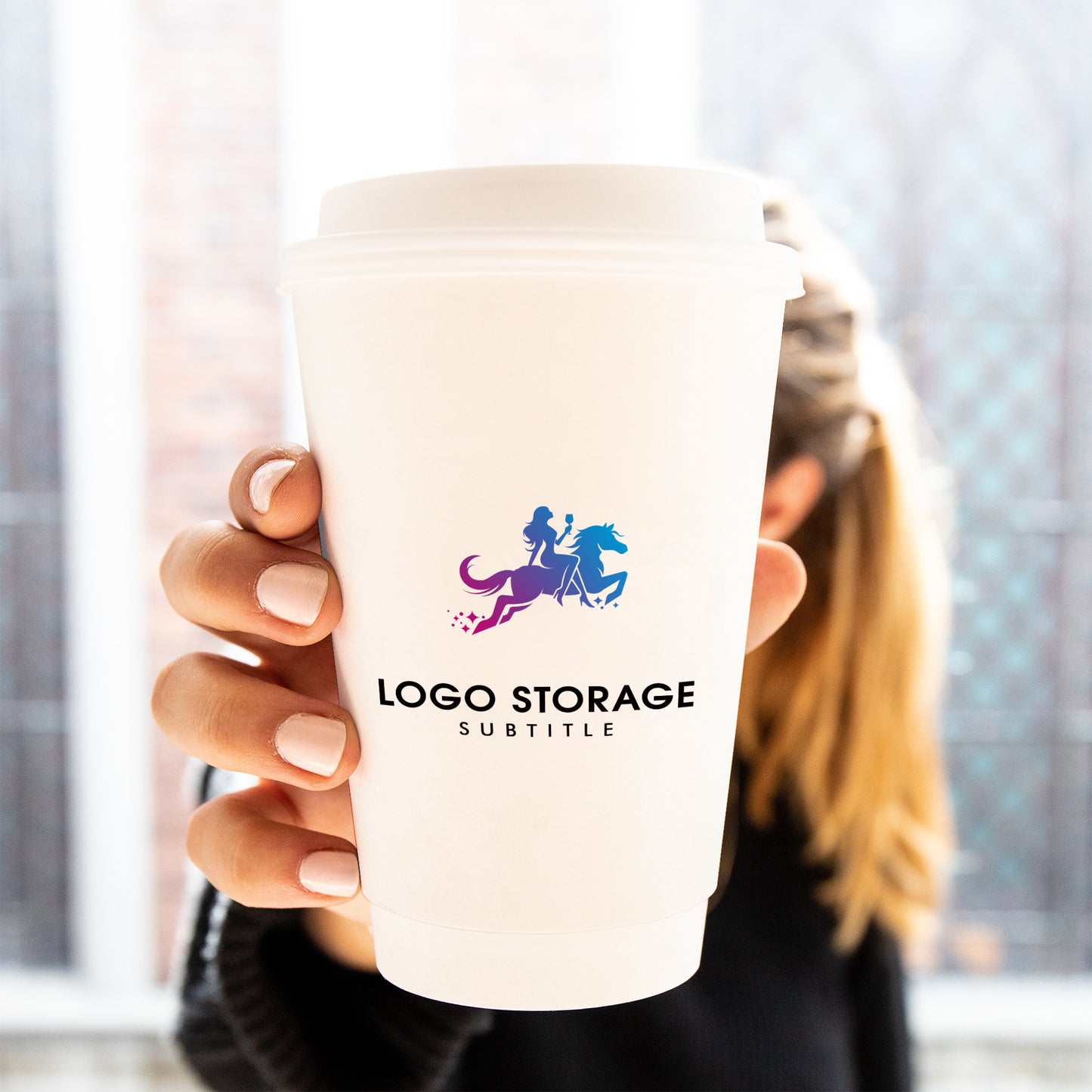 ユニコーン×女性 モチーフロゴデザイン ロゴ販売 ロゴストレージ