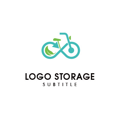 エコ＆サステナブルな自転車ロゴ – 環境保護・サイクリング・持続可能性を象徴【ロゴ販売ならロゴストレージ】