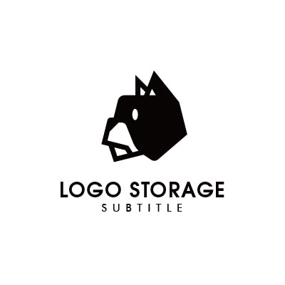 幾何学で描く動物の横顔ロゴ｜ロゴ販売ならロゴストレージ