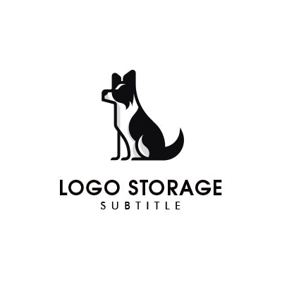 忠実さと品格を備えた犬のシルエットロゴ｜ロゴ販売ならロゴストレージ