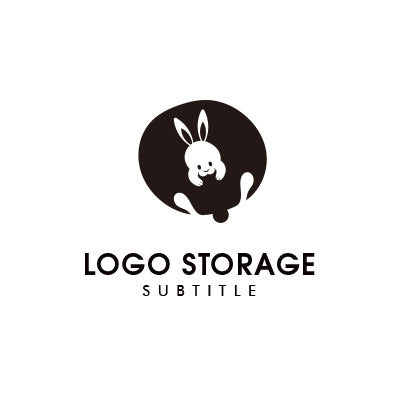 親しみと可愛らしさを描く、ウサギモチーフロゴ｜ロゴ販売 ロゴストレージ