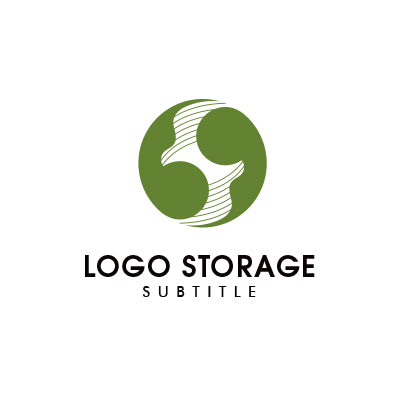 調和と循環を描く、抽象シンボルロゴ（グリーン）｜ロゴ販売 ロゴストレージ